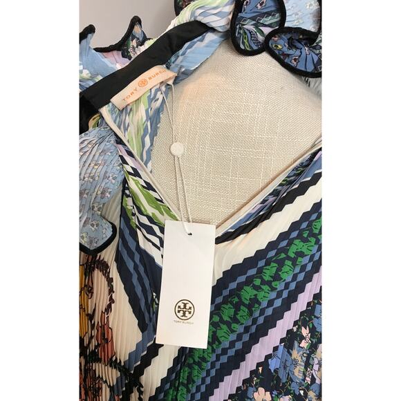 Tory Burch **Runway Sample** Convertible Ruffle Detail Blouse in MULTI - Picture 7 of 9